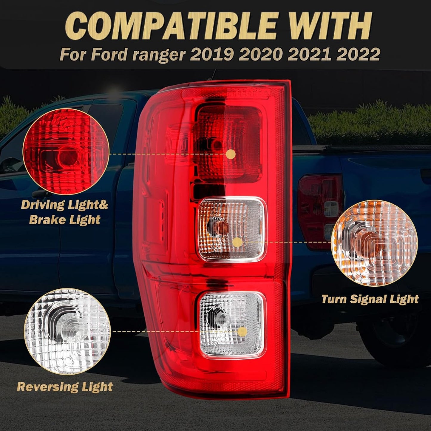 Luz trasera Ford Ranger 19-23 izq conductor halógena