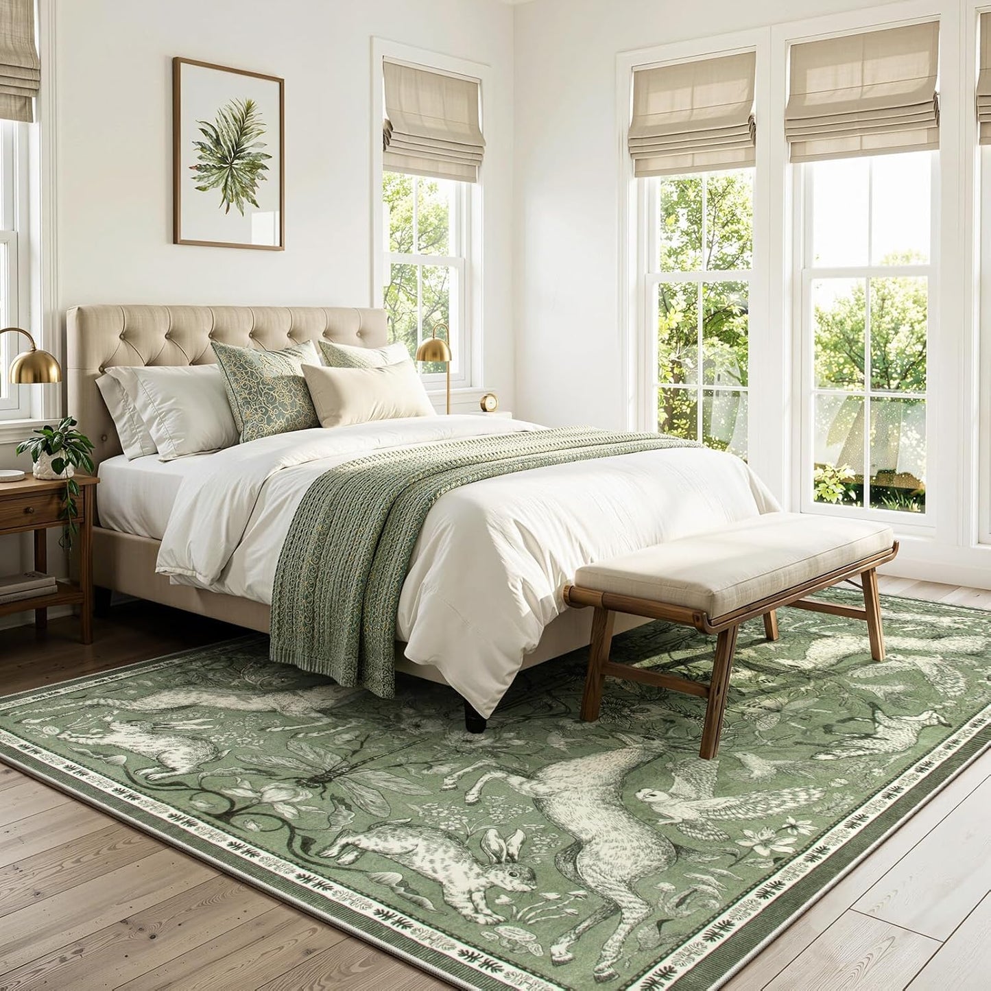 Alfombra boho animal 183x274cm lavable antiderrap