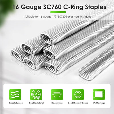Anillos de cerdo galvanizados 16 1/2 1000uds para jaulas y cercado
