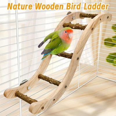 Escalera madera para pájaros loros puente masticable jaula