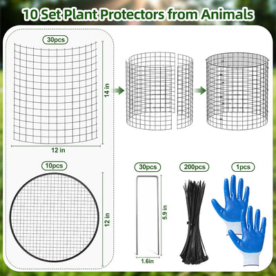 10 Protectores plantas malla metálica 12x14pulg contra animales