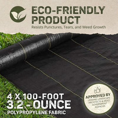 Cubierta suelo tejida 3.2oz negro 4x100pies tela duradera