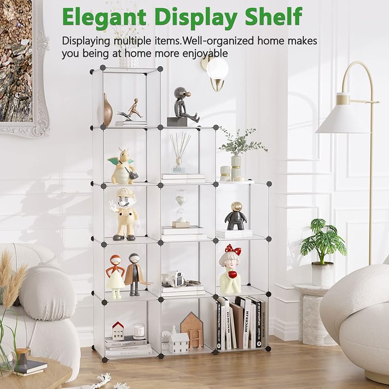 Organiz. clóset DIY plástico modulares 36.6x12.4x48.4