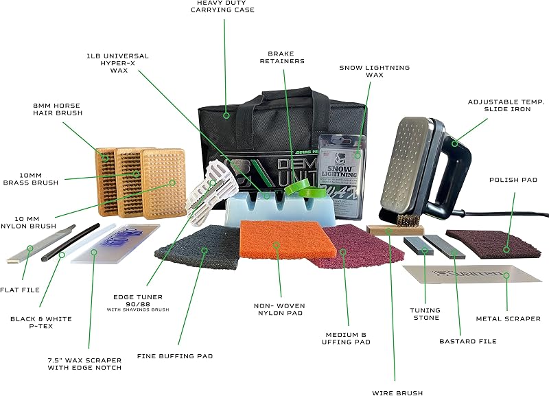 Kit afinación esquí snowboard cera hiper hierro