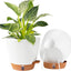 2 Macetas Plástico 8pulg Riego Automático Decorativas