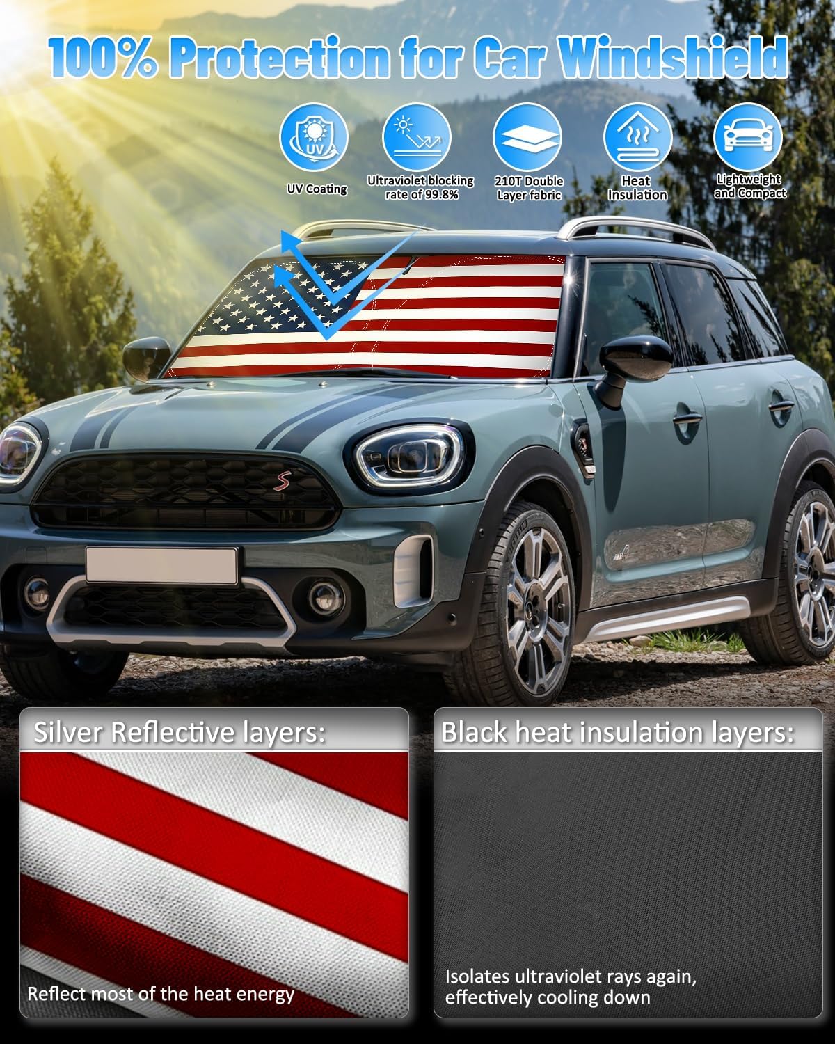 Parasol parabrisas BMW Mini Cooper F55 2014-25 plegable