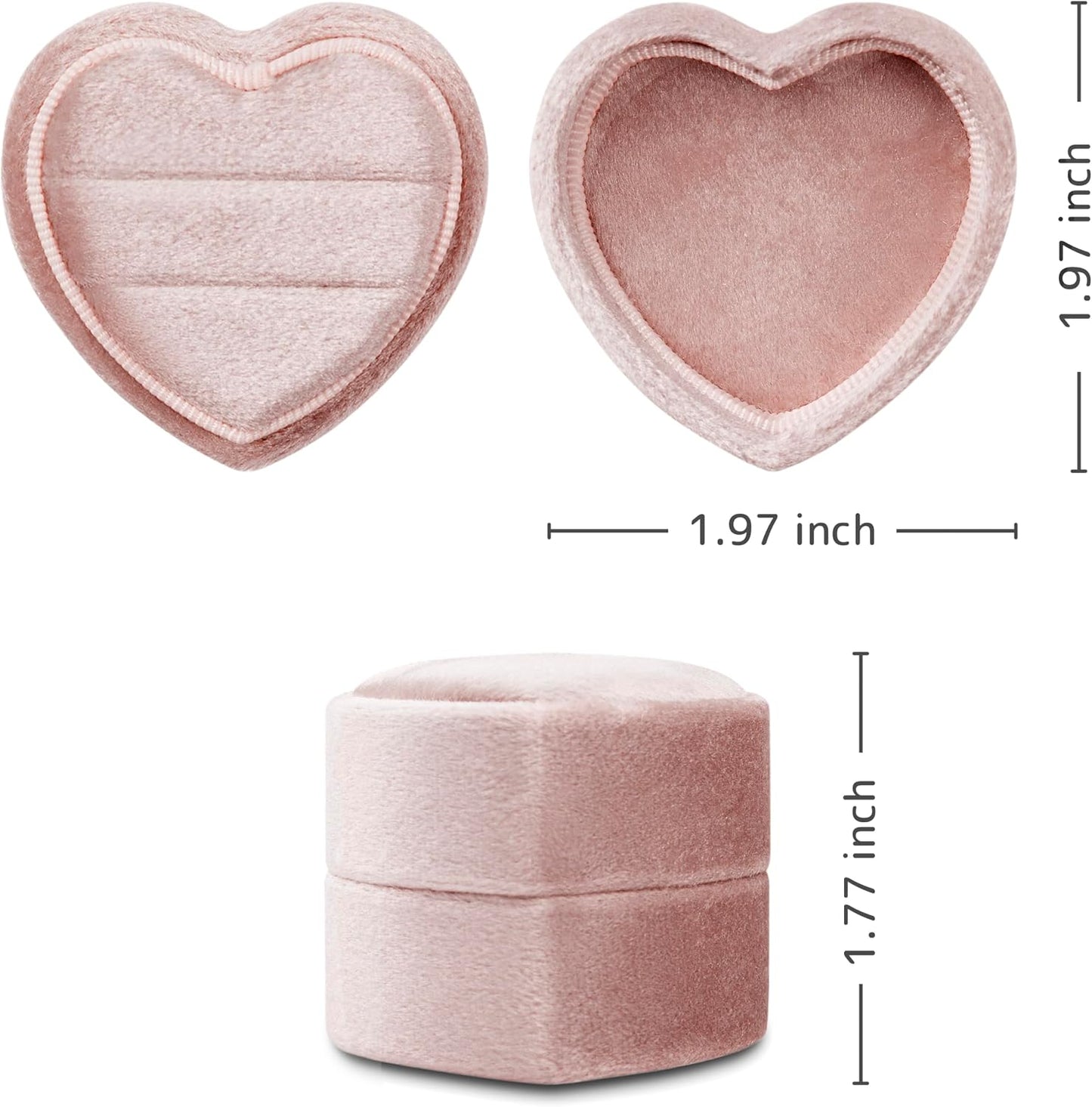 Caja terciopelo anillos boda regalo rosa polvoriento