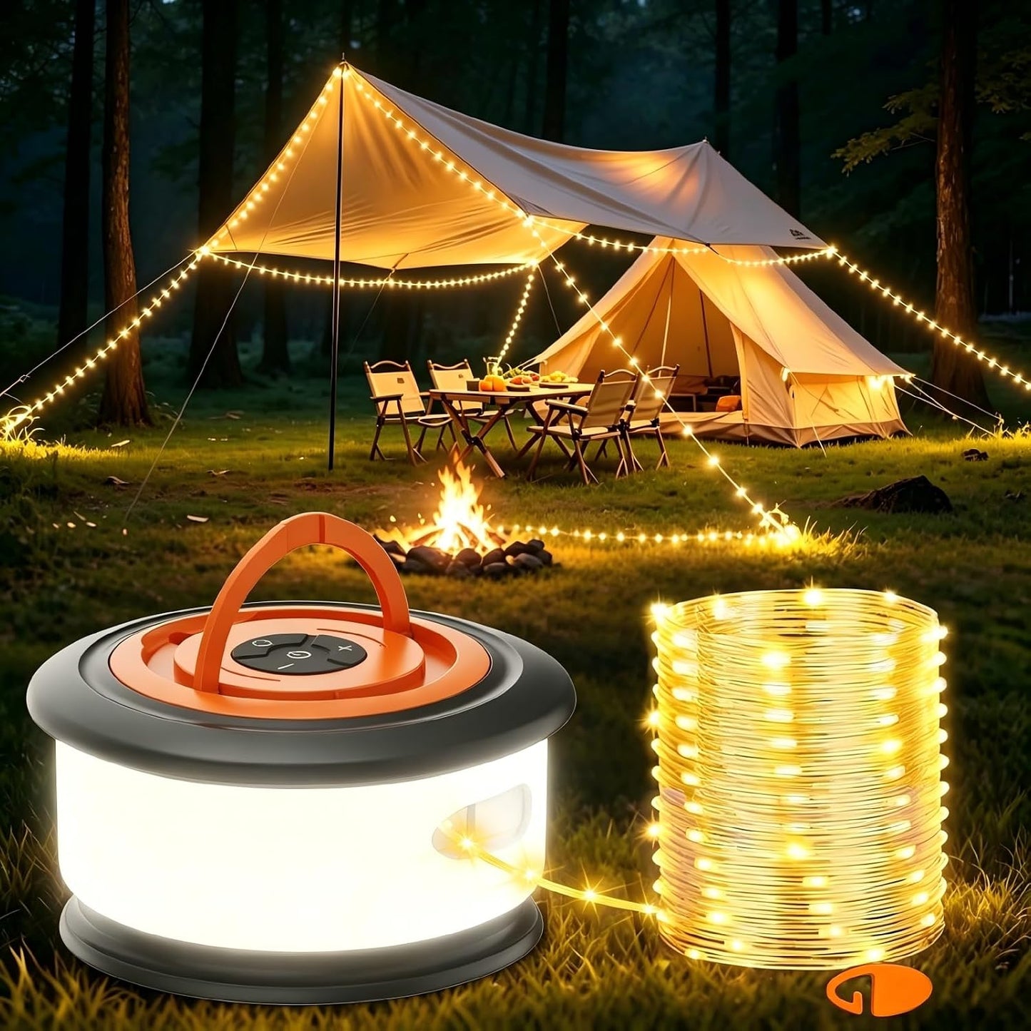 Guirnalda luces camping retráctiles 4en1 32.8pulg
