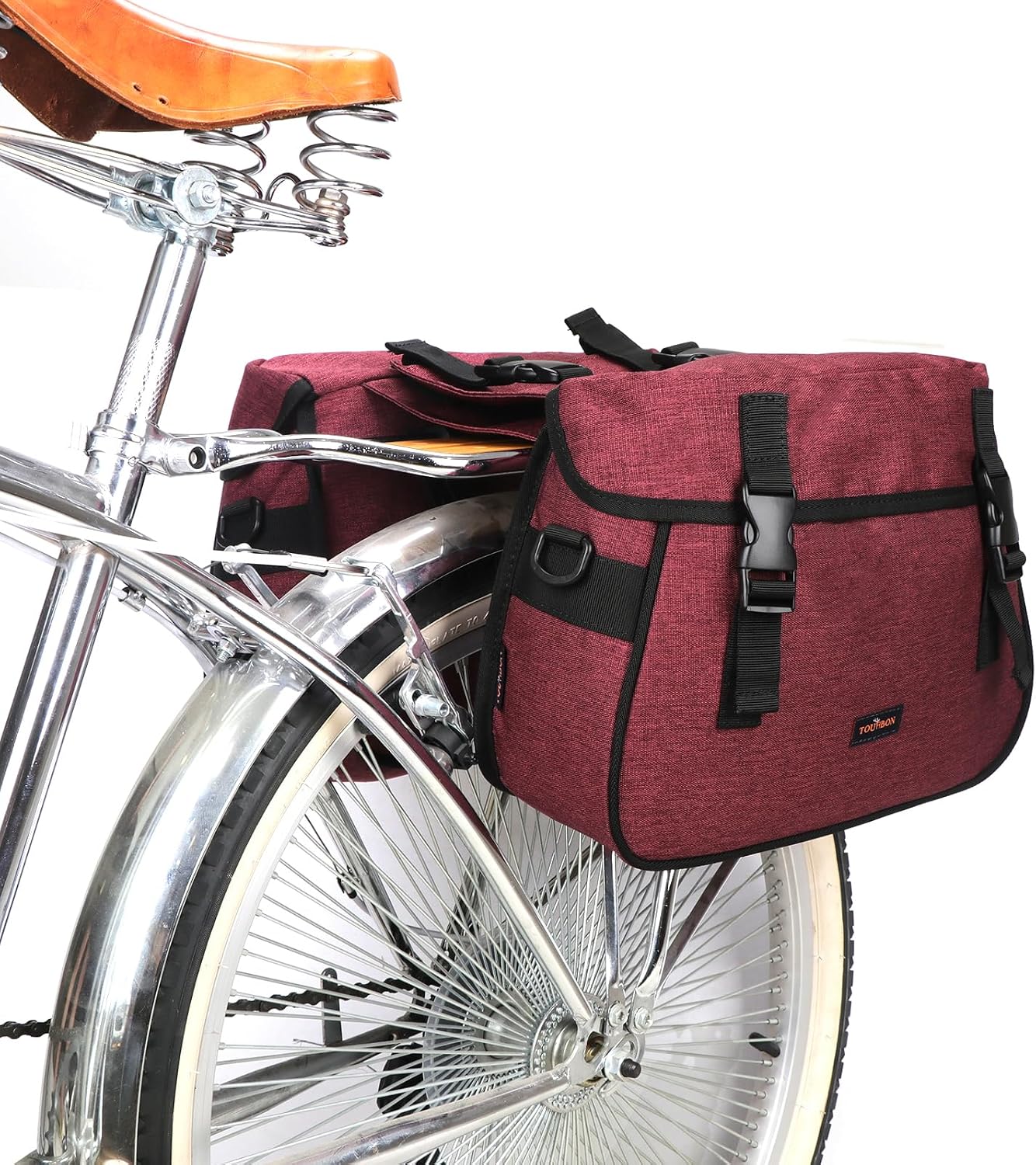 Bolsa nailon bicicleta doble alforja ajustable resistente