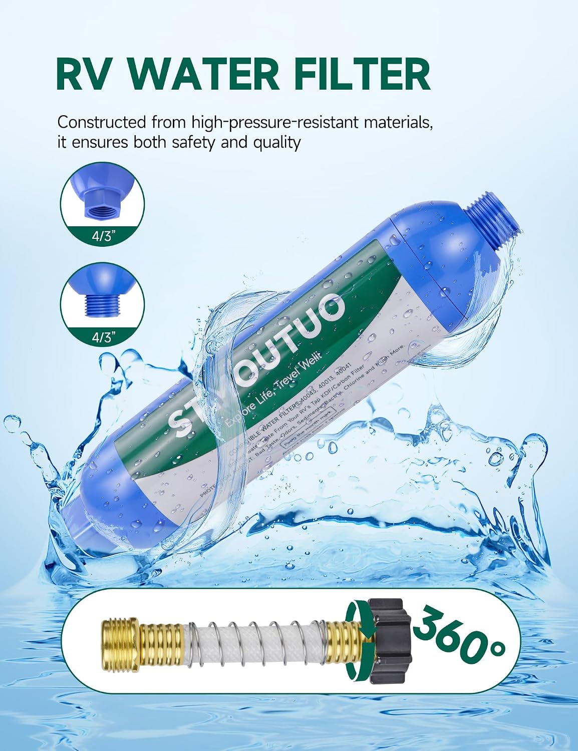 Filtro agua autocaravana reducir cloro sedimentos