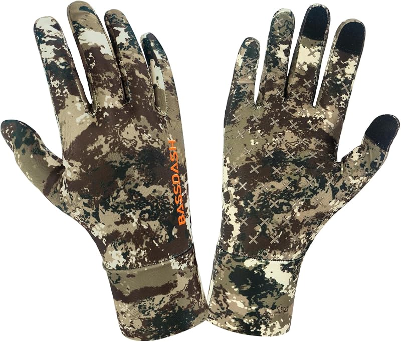 Guantes camuflaje UPF 50 ligeros tactiles para pesca senderismo