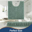 Alfombra baño forma U 24x20pulg felpa antideslizante verde