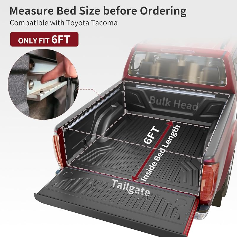 Cubierta tonneau plegable Toyota Tacoma 05-15 6ft