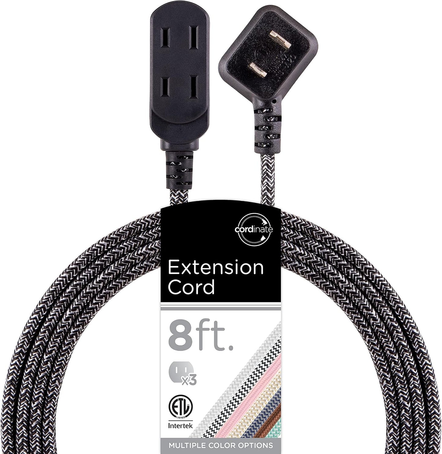 Cable extensión 8ft con 3 salidas enchufe plano