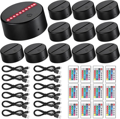Base lámpara LED 16 colores control remoto USB 3.74pulg