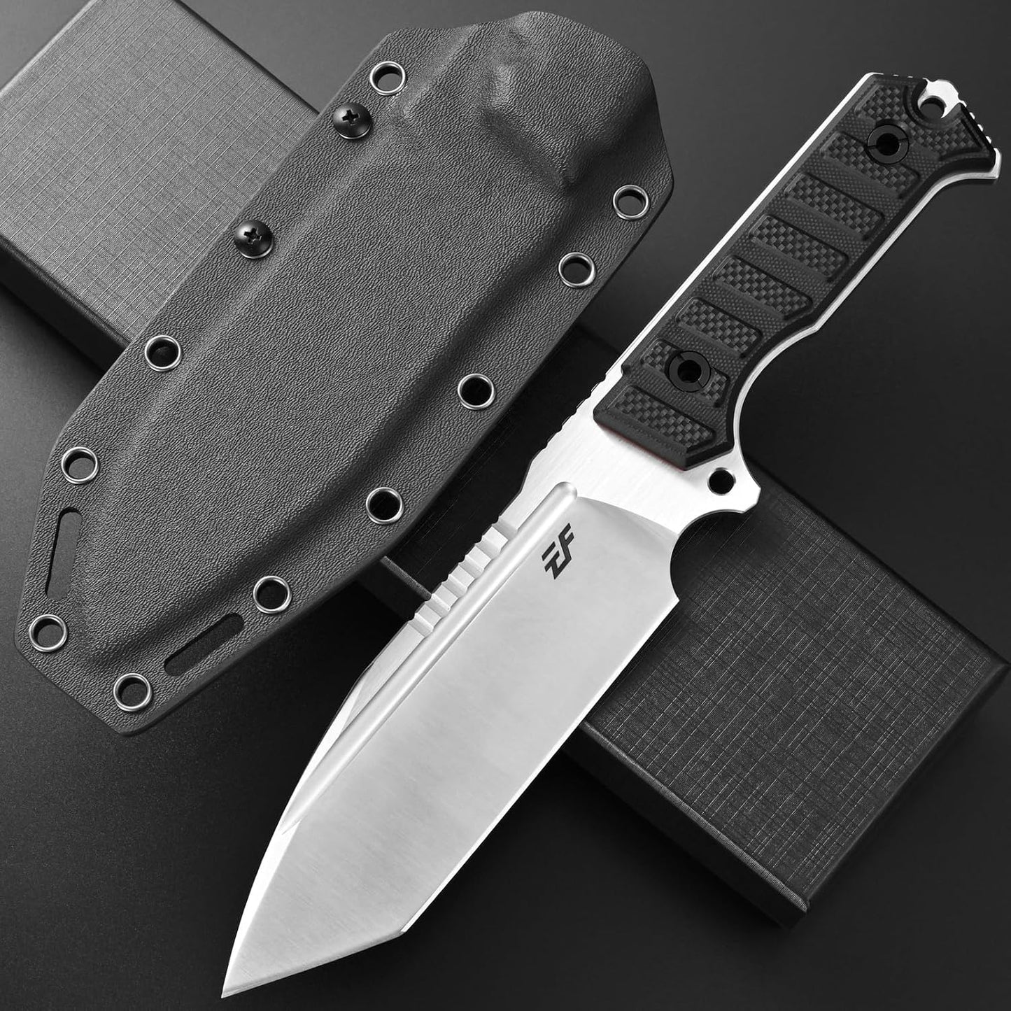 Cuchillo EDC hoja DC53 mango G10 servicio pesado plata