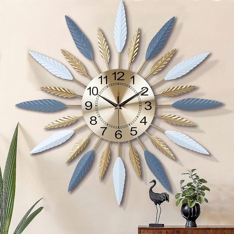 Reloj pared 23pulg silencioso decorativo Art Deco