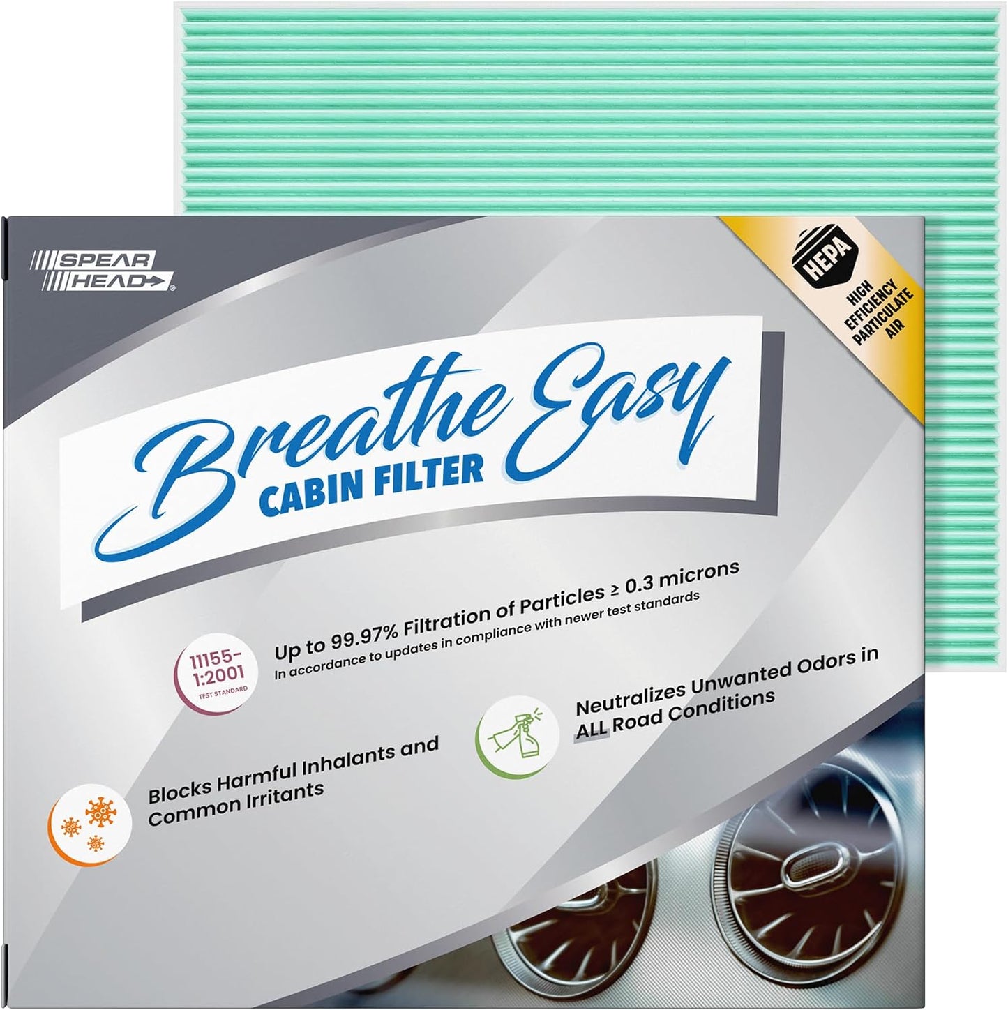 Filtro cabina HEPA Breathe Easy 99.97% partículas