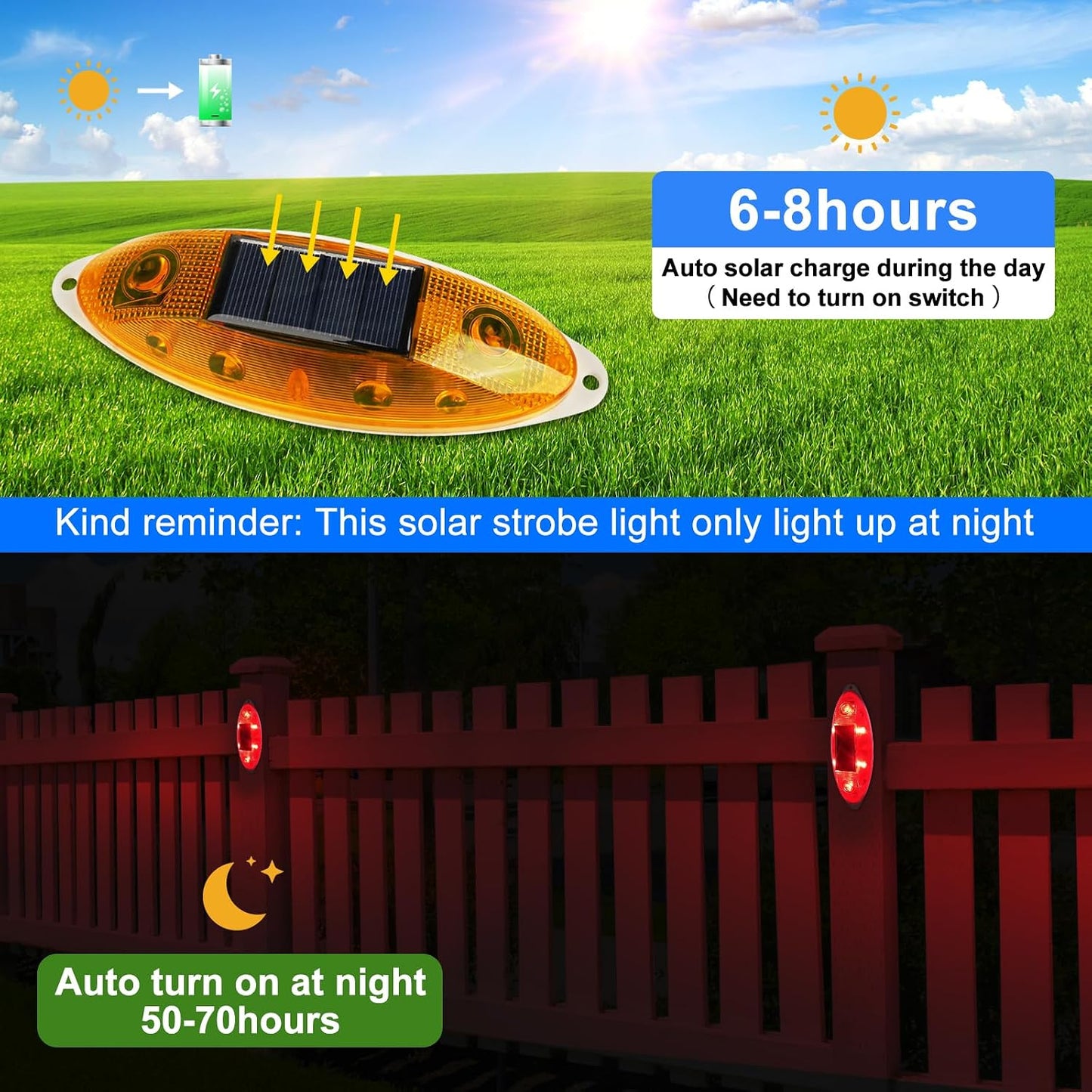 Luz estroboscópica seguridad exterior pack 4 ip54 azul