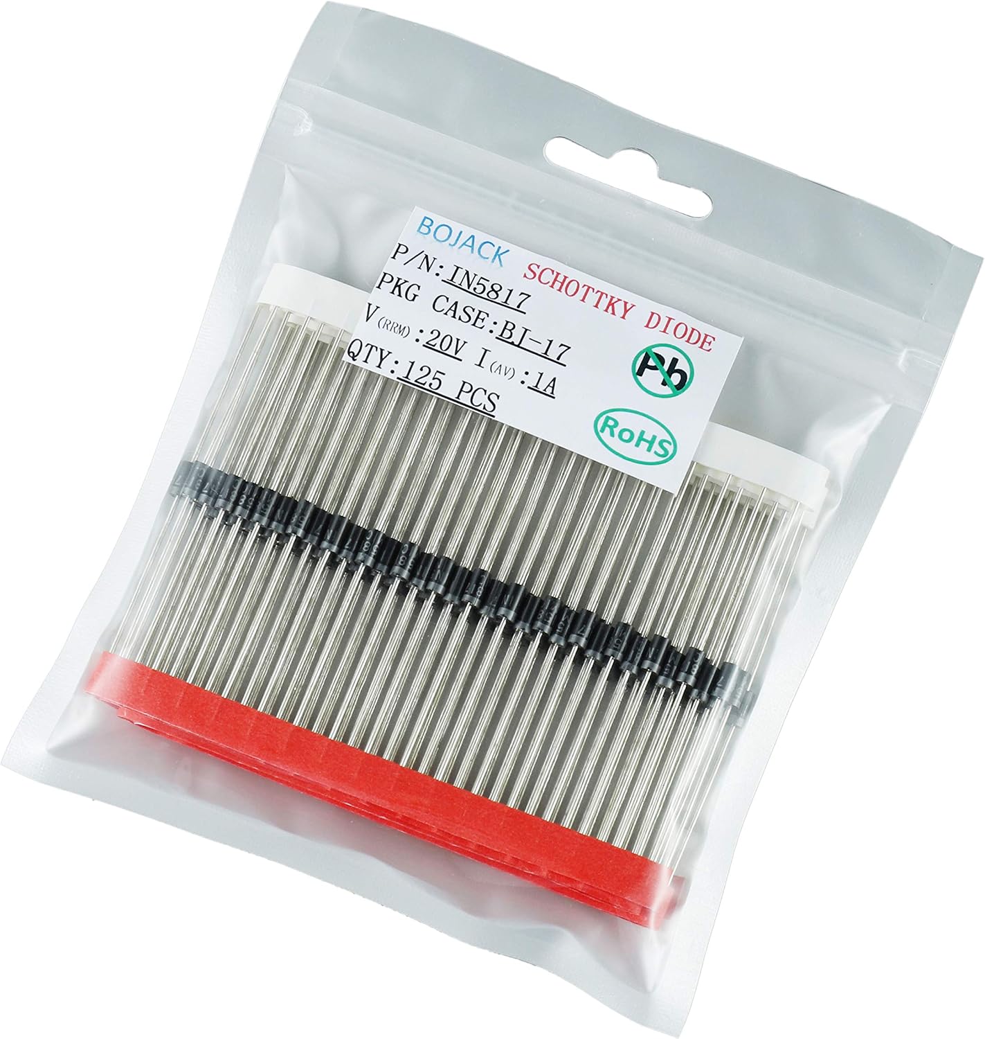 Diodo Schottky 1A 20V DO-41 Axial 5817 pack 125