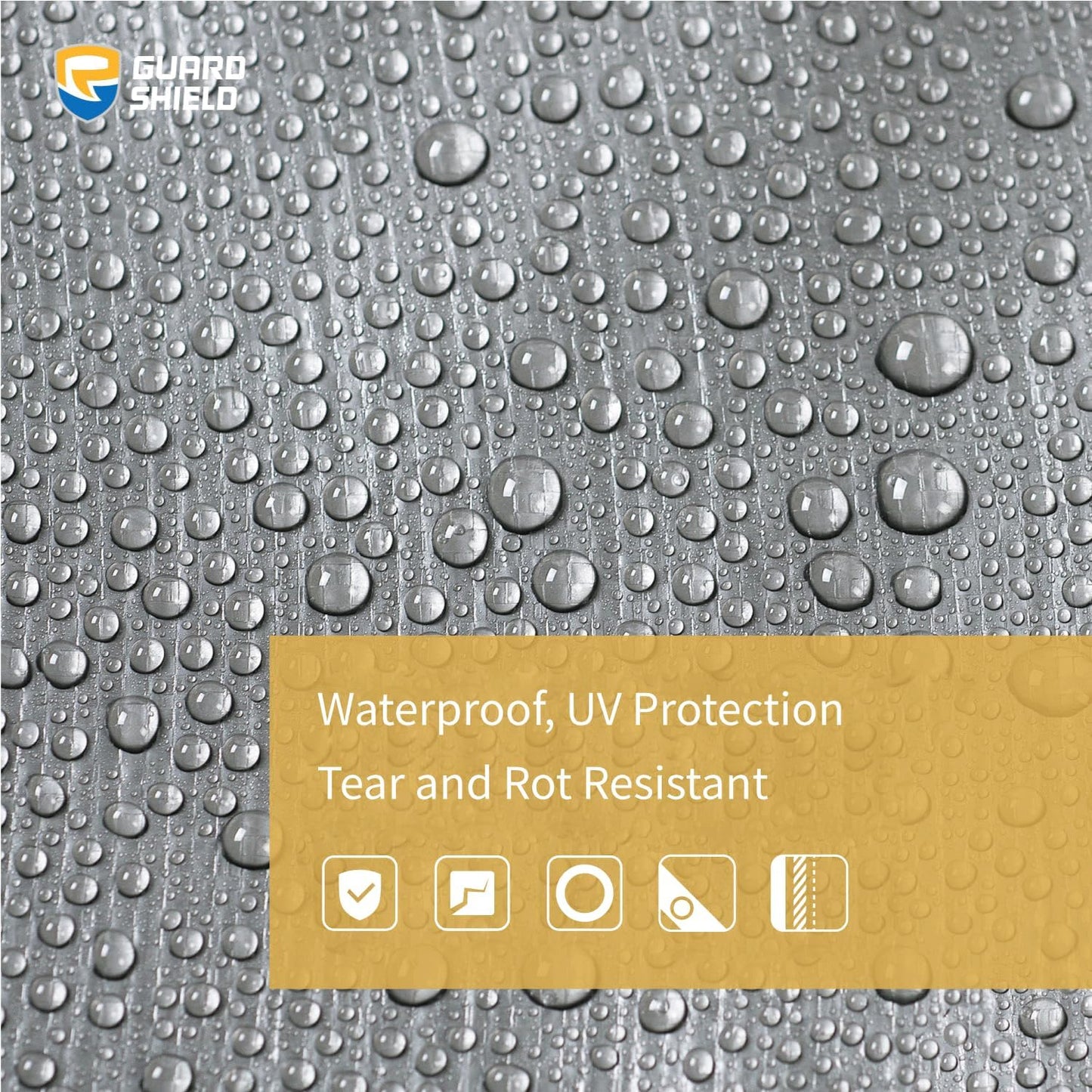 Lonas impermeables 10x10ft plateado y negro UV resistente