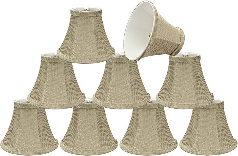 Pantalla lámpara araña con clip beige 3x6x5pulg set 9