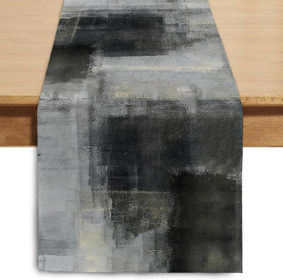 Camino mesa acuarela negro gris 36pulg decoración hogar