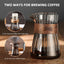Servidor café vidrio 16oz anillo madera resistente