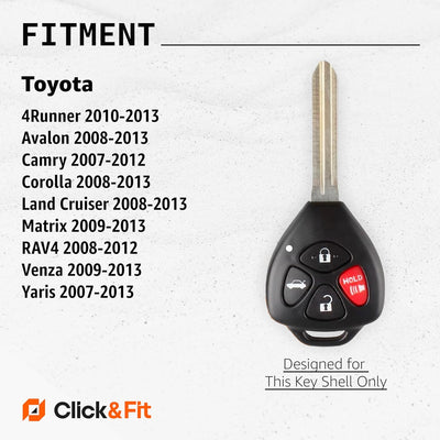 Fundas silicona llave Toyota Camry Corolla 08-13 negro pizarra