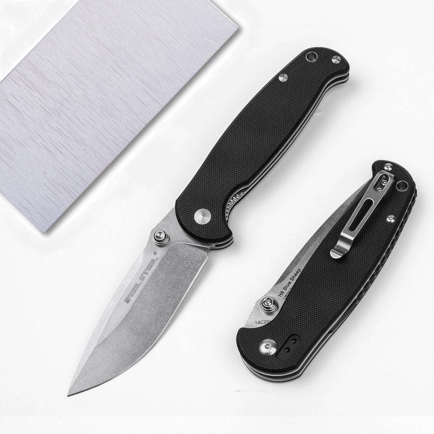 Cuchillo plegable EDC 3.74pulg hoja lavado de piedra G10