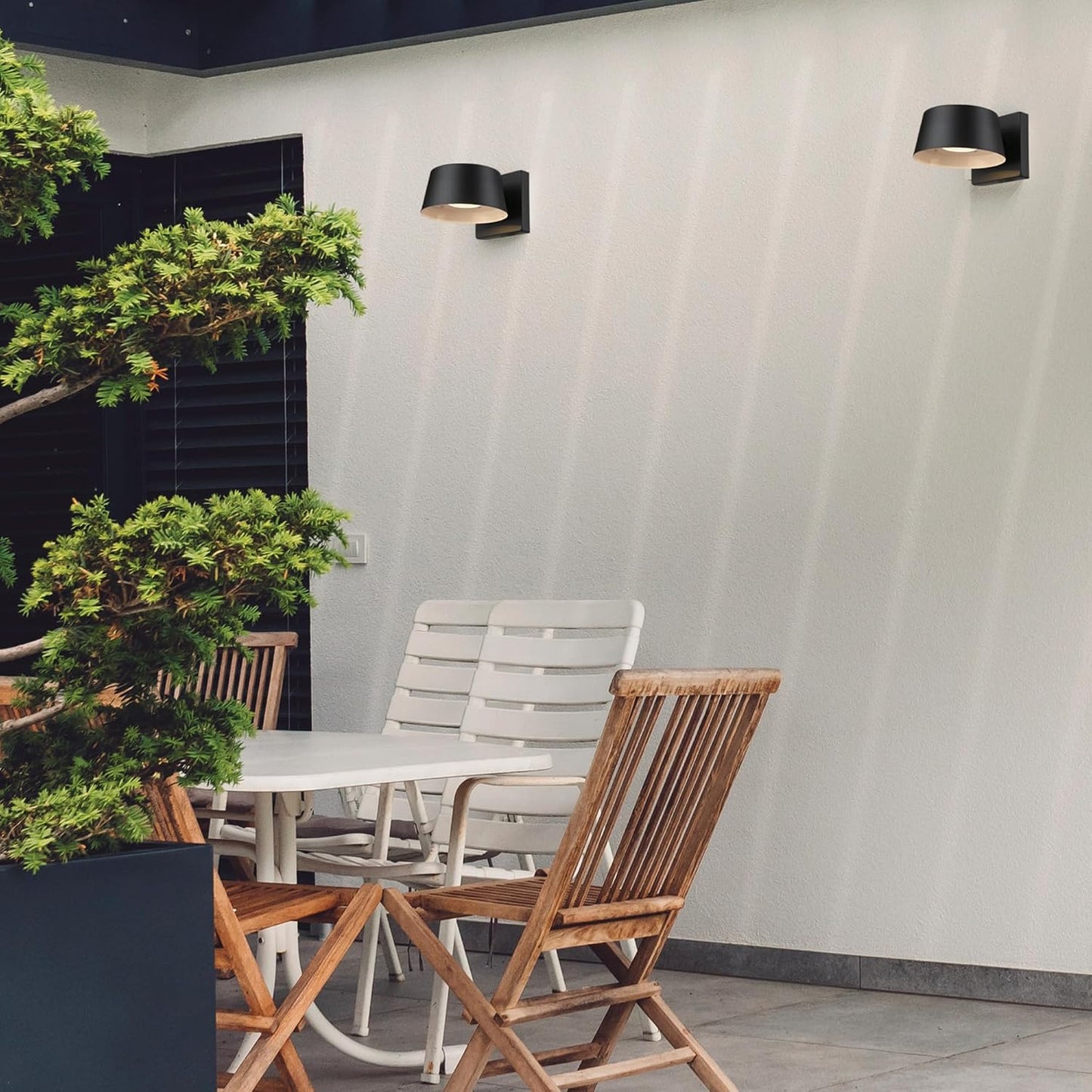 Aplique LED pared exterior 8W 650lm negro mate