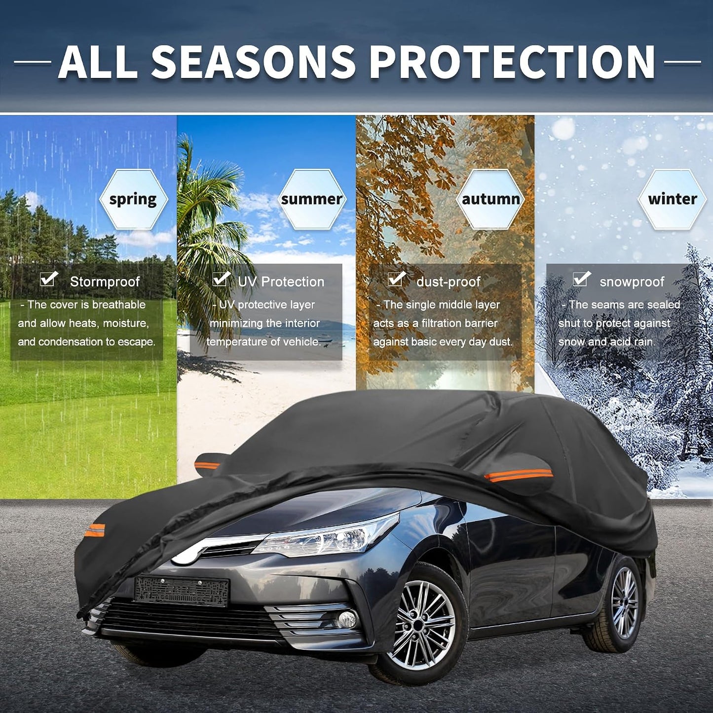 Cubierta coche impermeable sol lluvia nieve Toyota Corolla