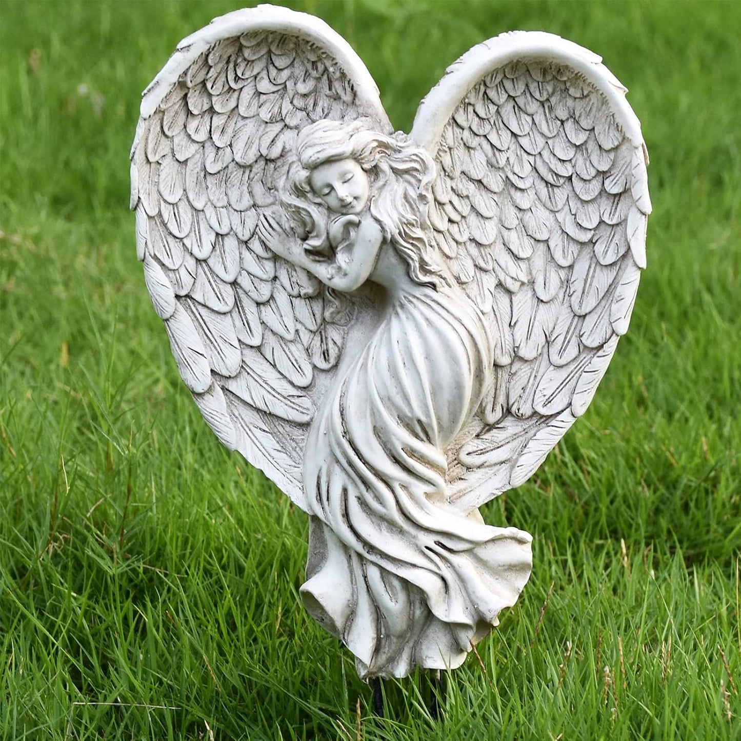 Estatua ángel durmiente jardín 12pulg