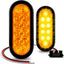 Kit 2 Luces Traseras LED Ovaladas Ámbar 6" IP67
