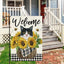 Bandera jardín girasoles gatos 12x18" búfalo doble cara