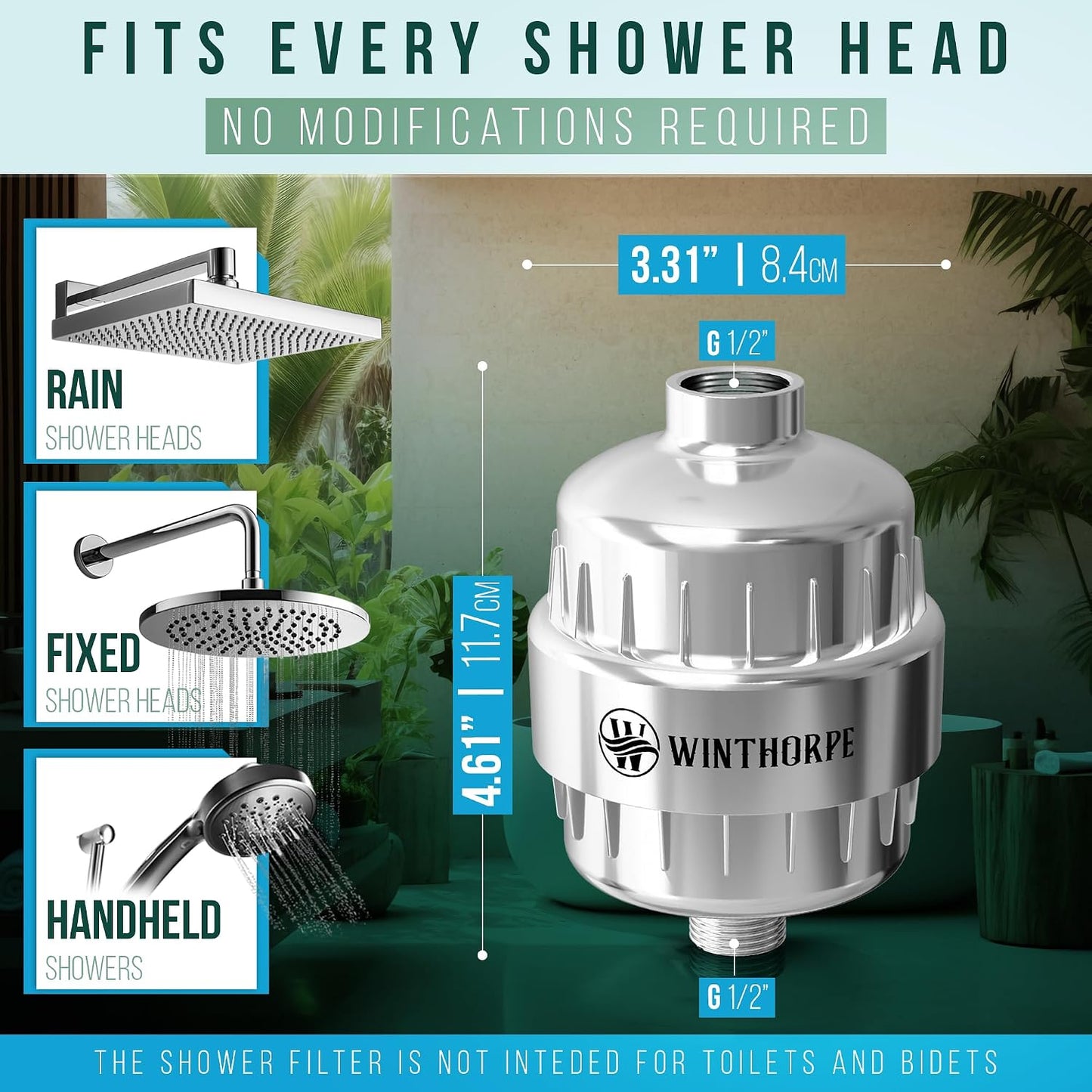 Filtro ducha suaviza agua elimina cloro y metales pesados