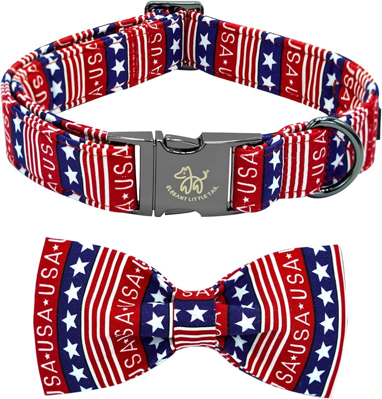 Collar patriótico perros grandes 4 de julio ajustable
