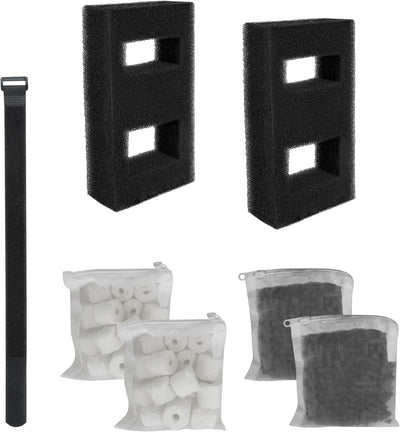 Set repuesto filtro acuario 3 etapas espuma carbono anillos cerámica