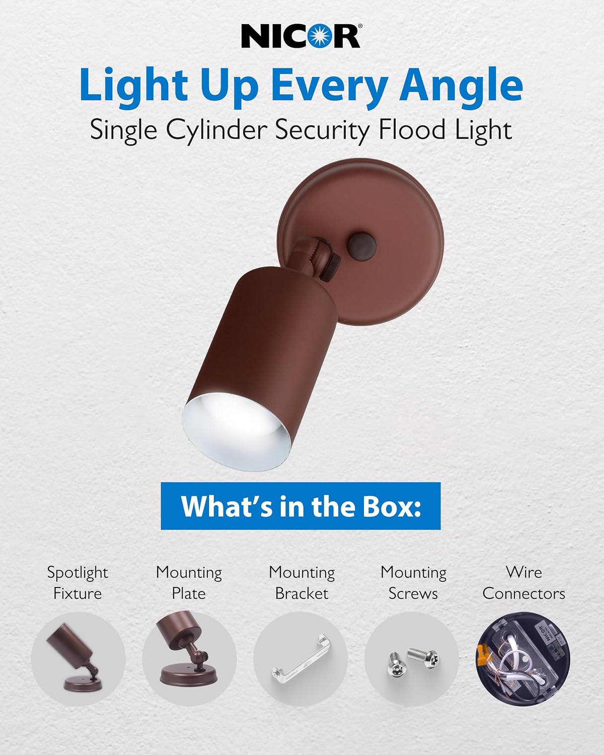 Luz inundación bronce 50W ajustable cilindro solo