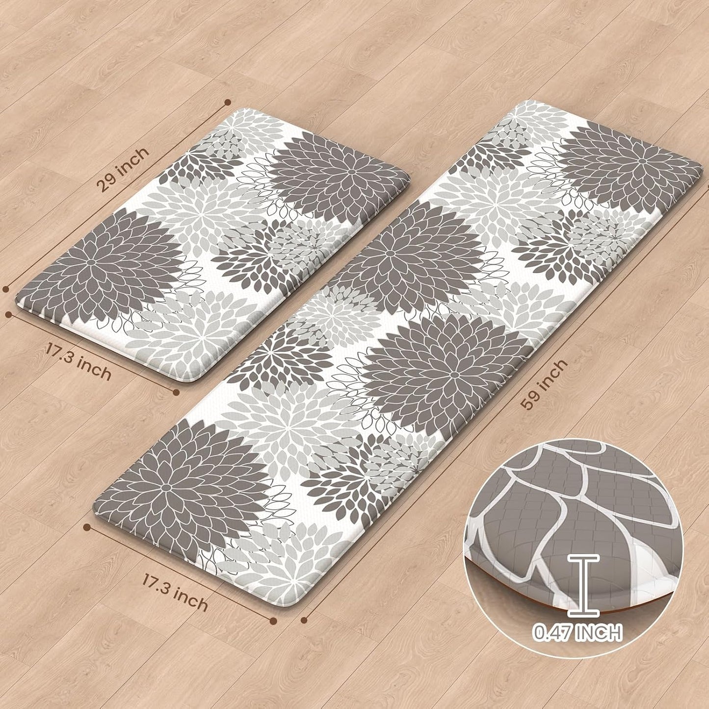 Tapetes cocina anti fatiga boho antiderrap set 2