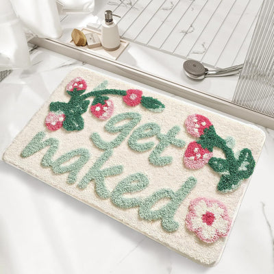 Tapete baño floral microfibra antiderrap suave lavable