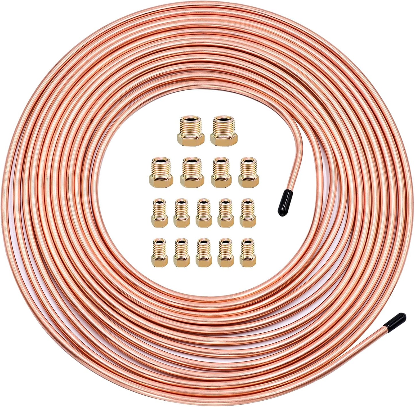 Kit tubería freno 25ft 3/16 pulg cobre níquel 16 accesorios