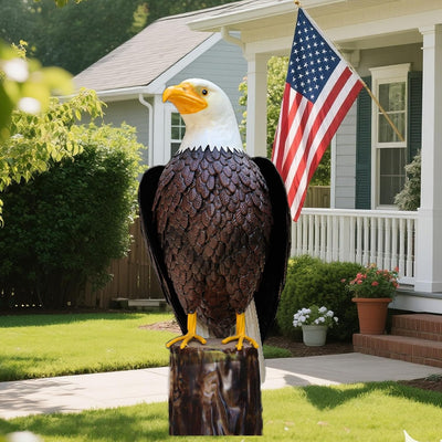 Estatua águila calva metal para jardín y patio