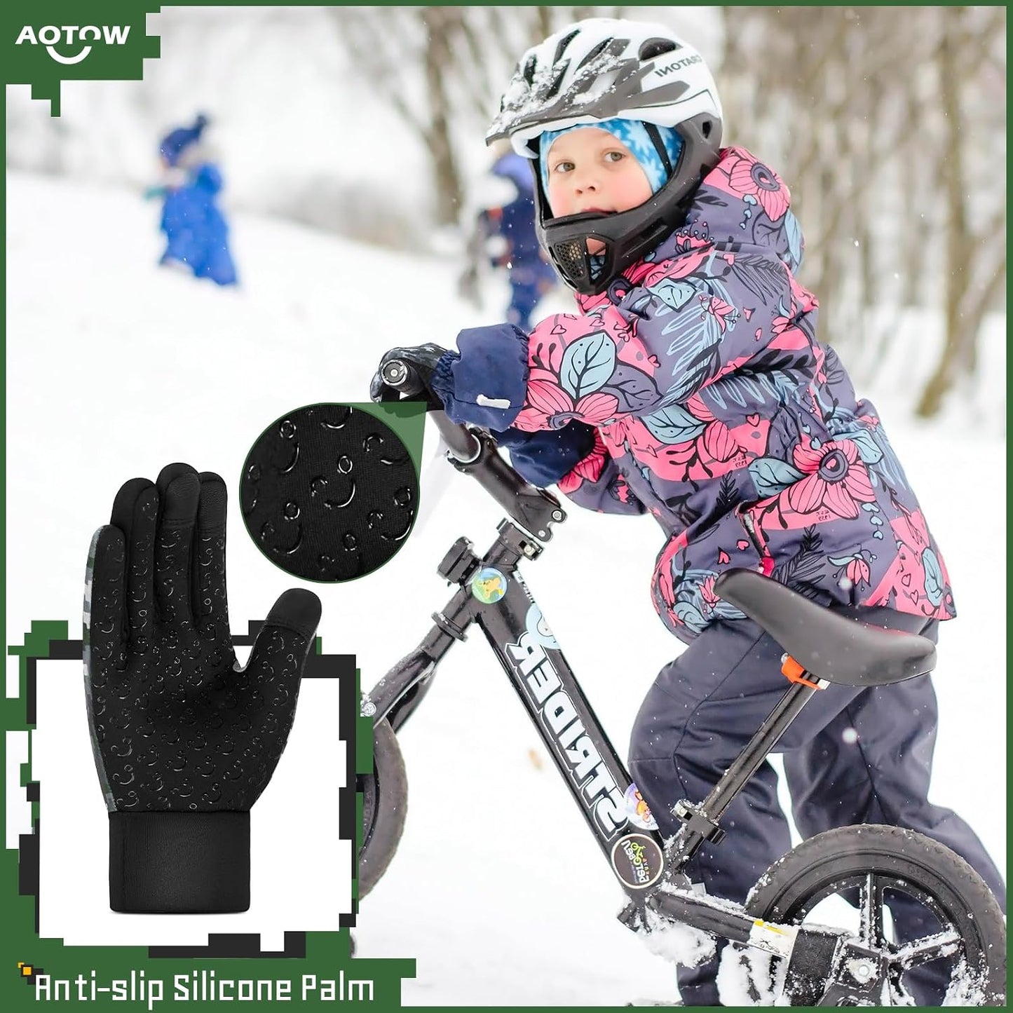 Guantes térmicos niños bicicleta pantalla táctil