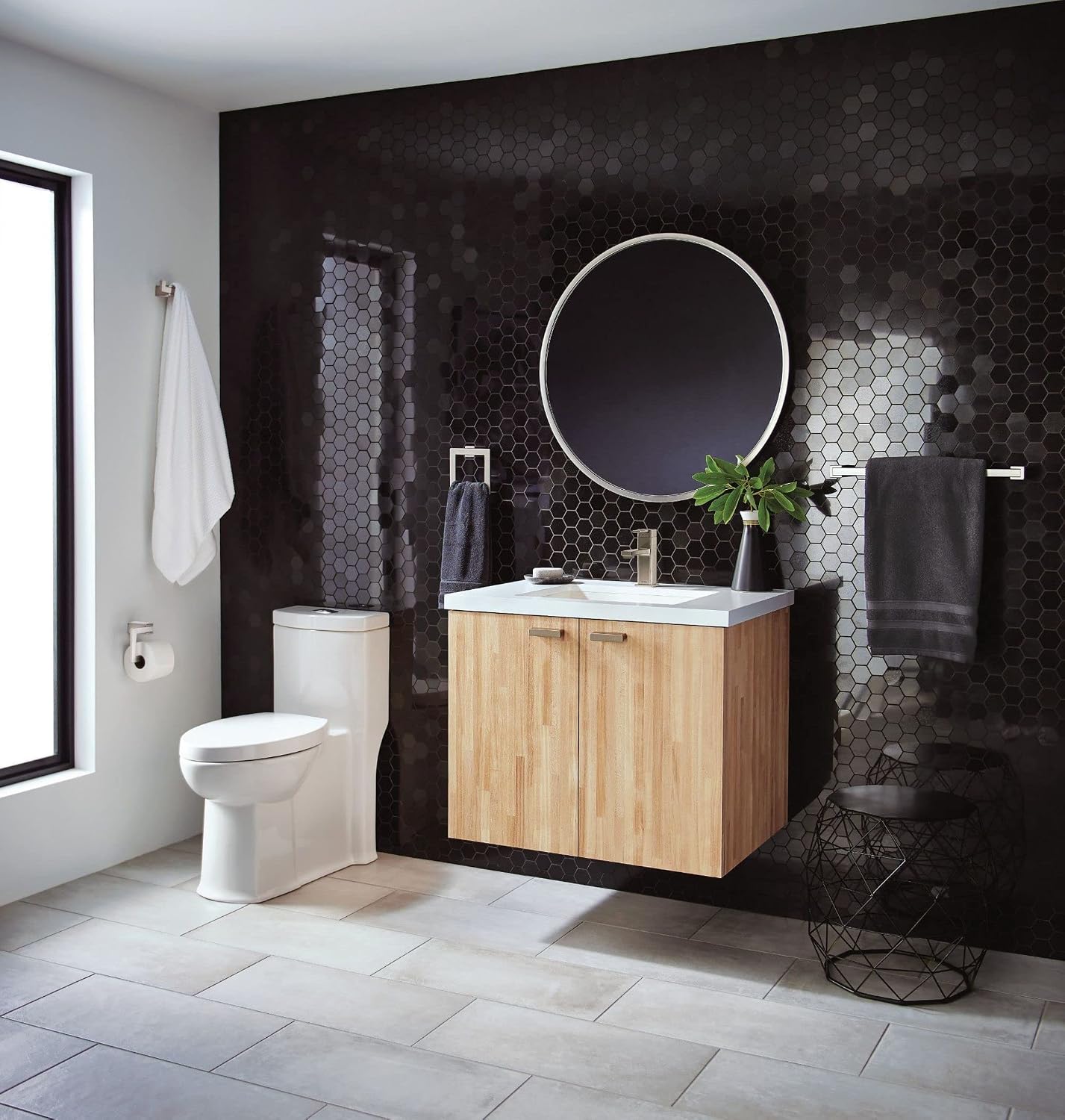 Grifo moderno para lavabo una manija 90 grados cromado