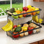 Cesta frutas 2 niveles encimera cocina con colgadores y asa