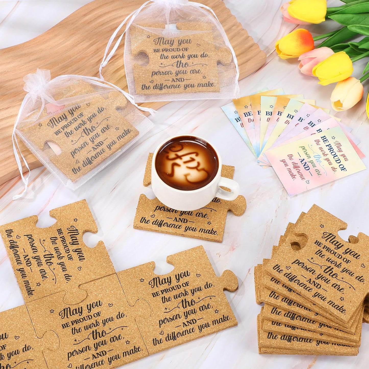 50 Set Posavasos Motivacionales San Valentín para Empleados