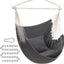 Silla hamaca colgante 2 cojines cadena bolsillo gris pizarra