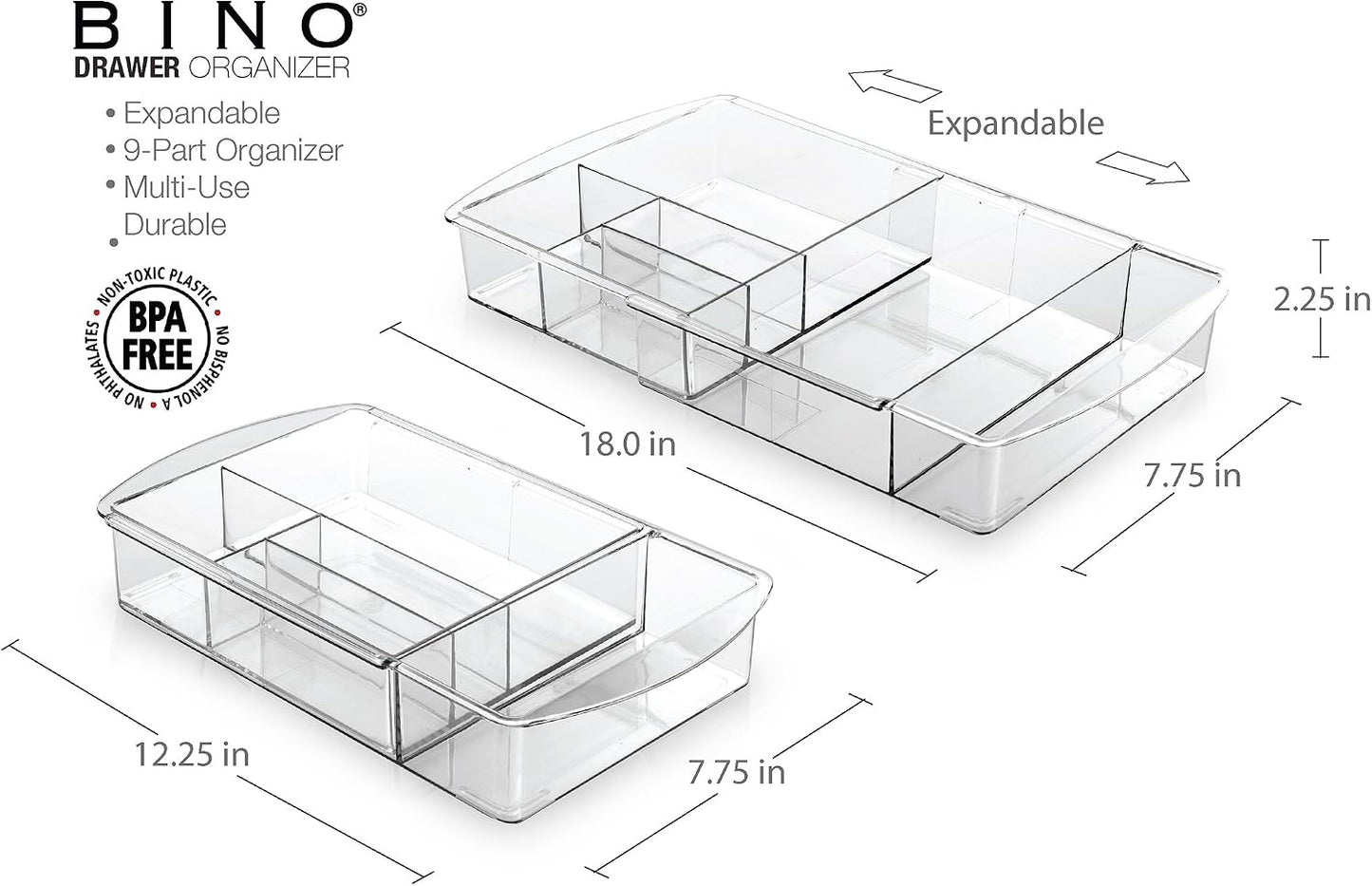Organiz. cajones plástico multiuso
