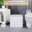 Cesta papel higiénico 28L con tapa baño 9-12 rollos blanco